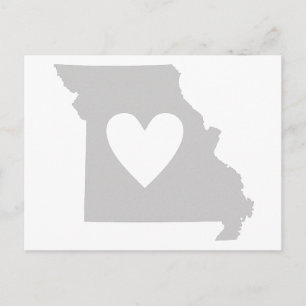 Heart Missouri state silhouette Postcard