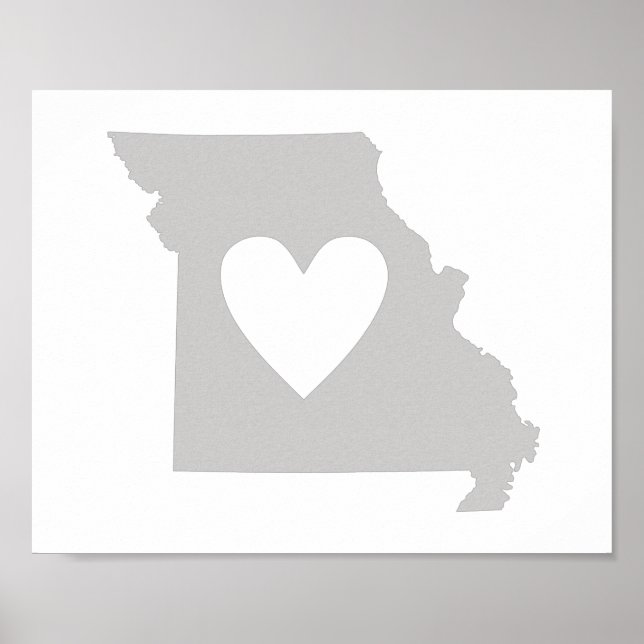 Heart Missouri state silhouette Poster (Front)