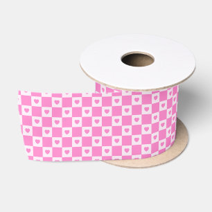 Heart Modern Pink Love Collection Satin Ribbon