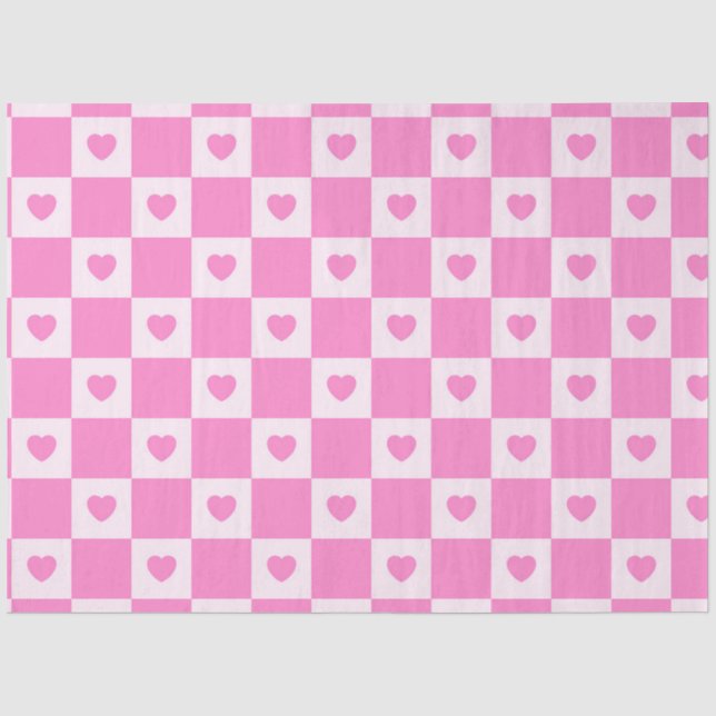 Heart Modern Pink Love Collection Tissue Paper (Front)