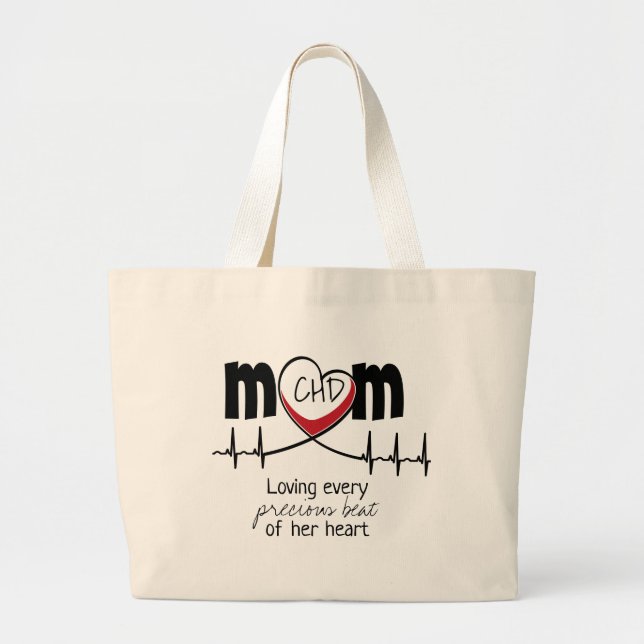 Heart Mom CHD Tote Bag (Front)