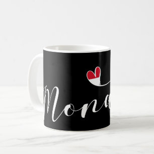 Heart Monaco, Monaco Flag, I Love Monaco Coffee Mug