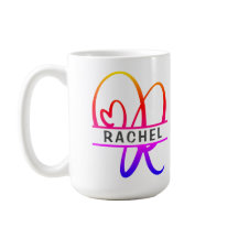 Heart Monogram Custom Coffee Mugs - Letter R