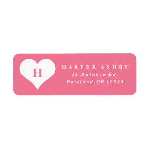 Heart monogram   Return address label