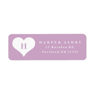 Heart monogram   Return address label