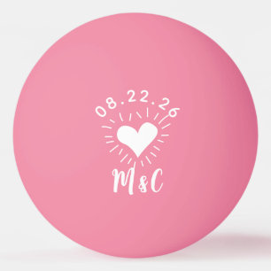 Heart Monogram Wedding Ping Pong Ball