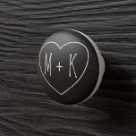 Heart Monogrammed Black Chalkboard Ceramic Knob<br><div class="desc">A rustic chalkboard style with space for your initials in the chalk heart</div>