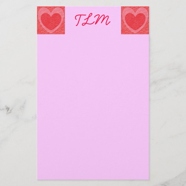Heart Monogrammed Stationery (Front)