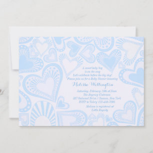 Heart Montage Blue Invitation