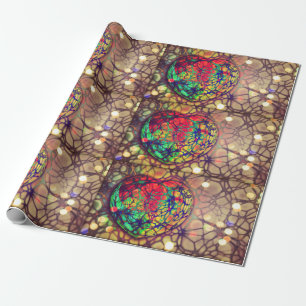 Heart Mosaic Lights Wrapping Paper
