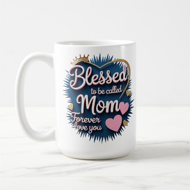 Heart Mother's Day Mug | Cute Gift for Mum | 15oz  (Left)