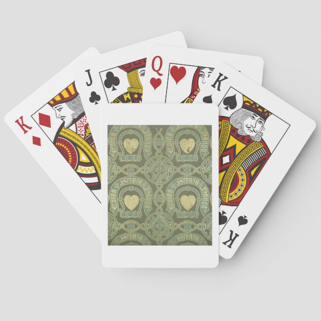 Heart motif ecclesiastical wallpaper design playing cards (Back)