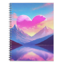 Heart & Mountain Sunset Landscape Art