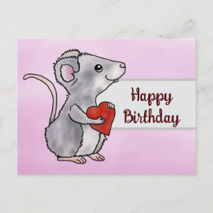 heart mouse postcard