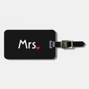 Heart Mr and Mrs luggage tag for her