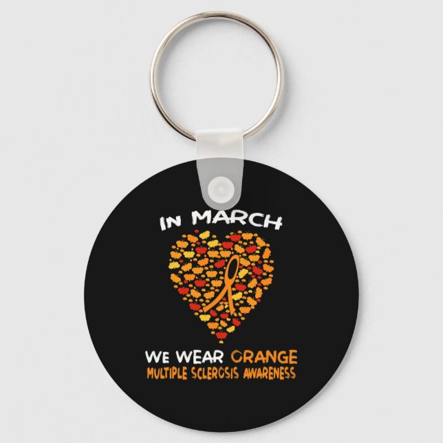 Heart Ms Multiple Sclerosis Awareness March We Wea Key Ring (Front)