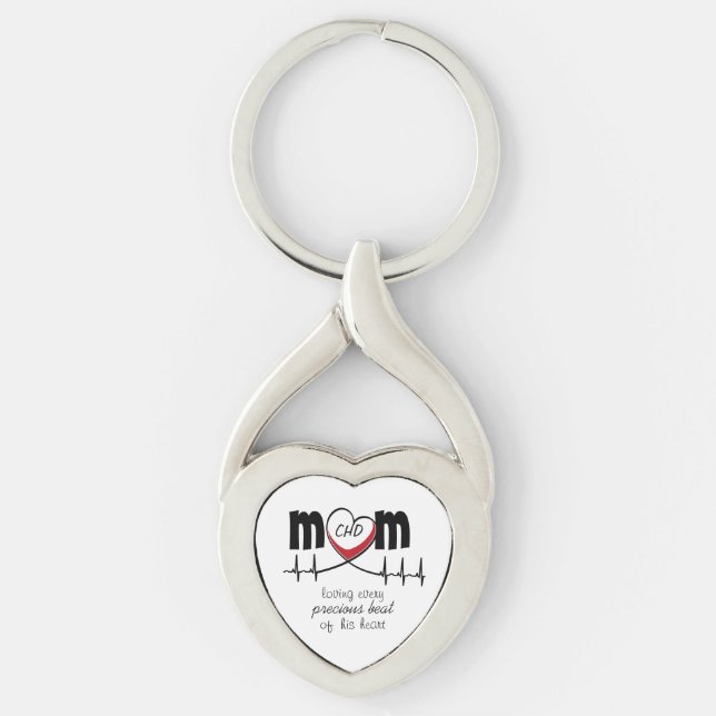 Heart Mum CHD Metal Keychain (Front)