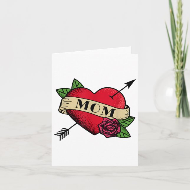 Heart Mum Tattoo _1  Card (Front)