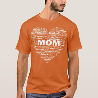 Heart Mum Word Cloud White T-Shirt