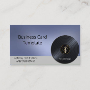 Heart Music Notes Vinyl Record Business Card