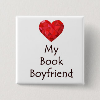 Heart My Book Boyfriend 15 Cm Square Badge
