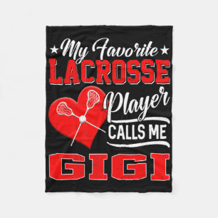 Heart My Favourite Lacrosse Player Calls Me Gigi  Fleece Blanket