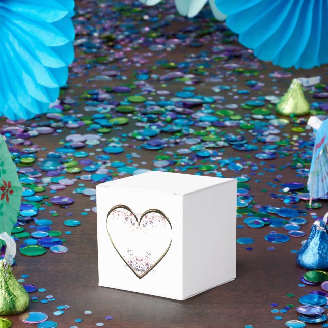 Heart n Flowers Custom Message Favour Box (Party)