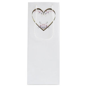 Heart n Flowers Custom Message Wine Gift Bag
