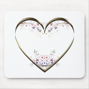 Heart n Flowers Custom Mouse Mat