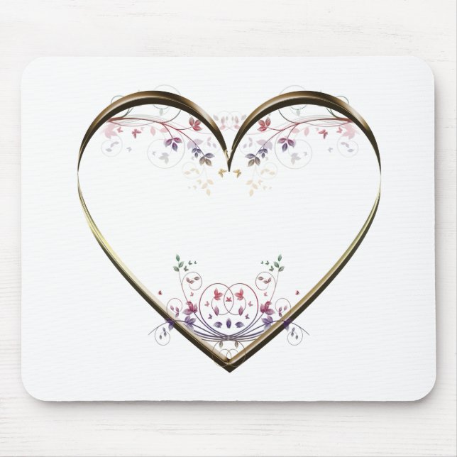 Heart n Flowers Custom Mouse Mat (Front)