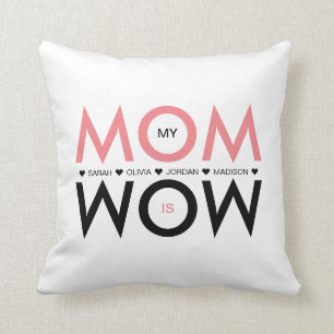 Heart Name My Mum is Wow Photo Mother's Day Cushion