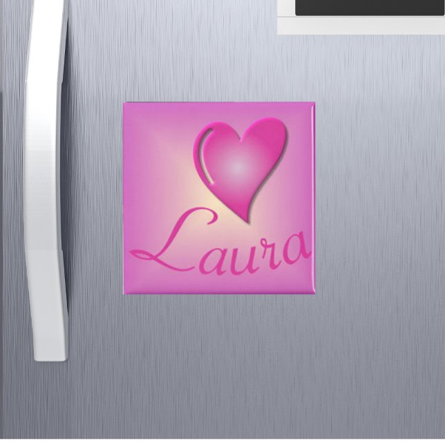 Heart Name Pink Personalised Magnet (Creator Uploaded)