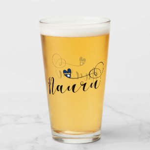 Heart Nauru Flag, I Love Nauru, Republic of Nauru Glass