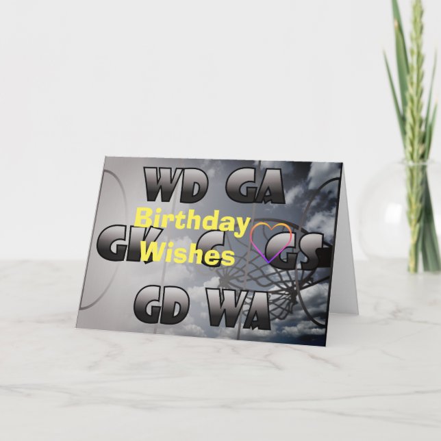 Heart Netball Player Positions Birthday Card (Front)