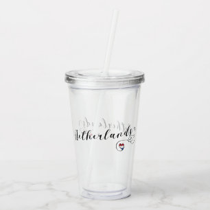 Heart Netherlands Flag, Dutch Design Acrylic Tumbler