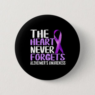 Heart Never Forgets Alzheimerheimer´s Awareness 6 Cm Round Badge