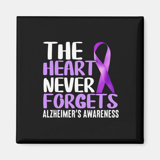 Heart Never Forgets Alzheimerheimer´s Awareness  Magnet (Front)