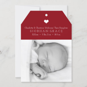 Heart New Baby Red Personalised Photo Template