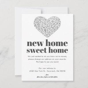 Heart New Home   Moving Announcement Card