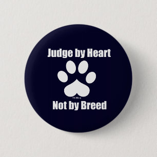 Heart Not Breed - Navy 6 Cm Round Badge