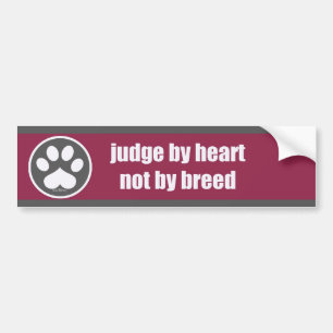 Heart Not Breed - Rsp/Gry Bumper Sticker