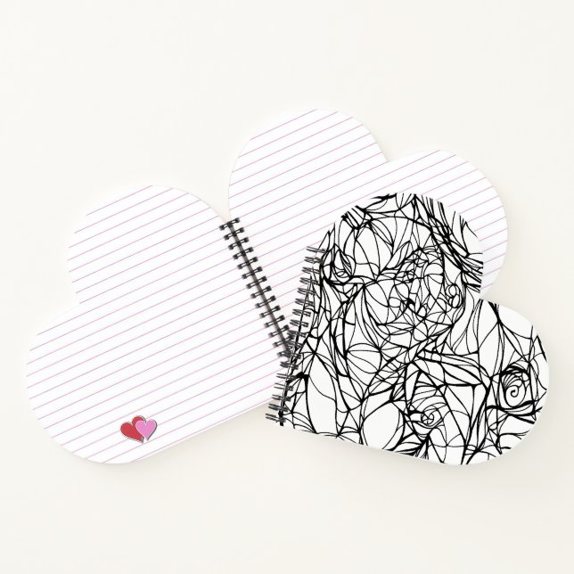 Heart Notebook: DIY Colour Your Own: art gift Notebook (Inside)
