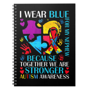 Heart novelty graphic autism products with sayings notebook