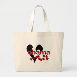 Heart Obama Large Tote Bag