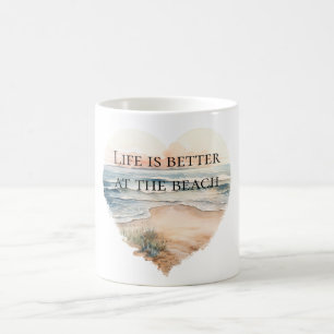 Heart Ocean Beach  Coffee Mug
