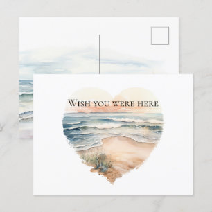 Heart Ocean Beach Postcard