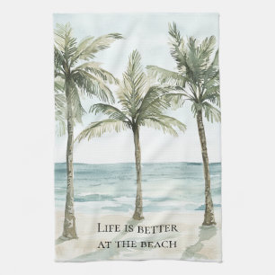 Heart Ocean Beach  Tea Towel