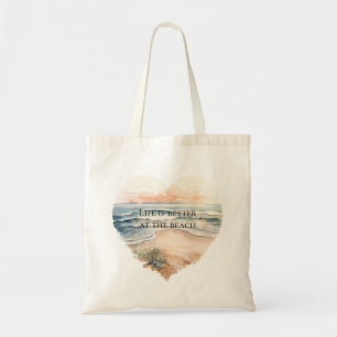 Heart Ocean Beach Tote Bag