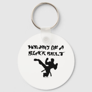 Heart of a black belt key ring