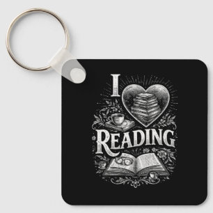 Heart of a Book Lover Key Ring